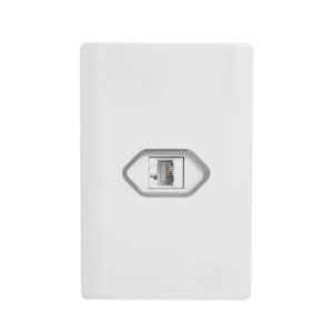 Tomada RJ45 com Placa 4x2 Branca da Linha Novara - 1100/41 - DICOMPEL