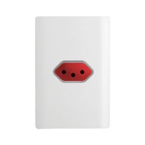 Tomada 2P+T Horizontal de 20 Ampères Vermelha da Linha Novara - 1200/44 - DICOMPEL