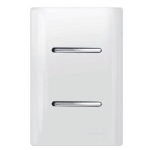 2 Interruptores Paralelo Horizontal Cromado com Placa 4x2 Branco - 12006 - NOVARA