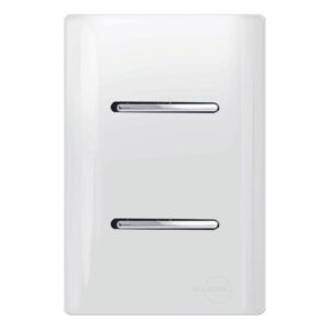 1 Interruptor Simples +1 Interruptor Paralelo Horizontal Cromado com Placa 4X2 Branco - 12007 - NOVARA