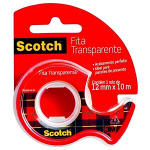 Fita Adesiva Scotch Transparente com Suporte 12mmx10m e Display - HB004087423 - 3M