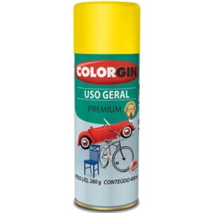 Tinta Spray Amarelo para Uso Geral Premium 400ml - COLORGIN