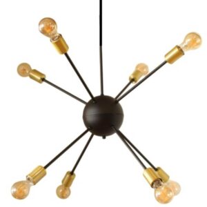 Pendente Mini Togo 8 Lâmpadas Preto Cobreado - PD110/8PT_CO - KIN