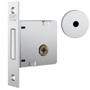 Fechadura Auxiliar 1004 Par com Roseta de Inox Polido - 10977 - STAM