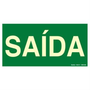 Placa de PVC Fotoluminescente Auto-Adesiva 20x40 Saida - 360 AL - SINALIZE