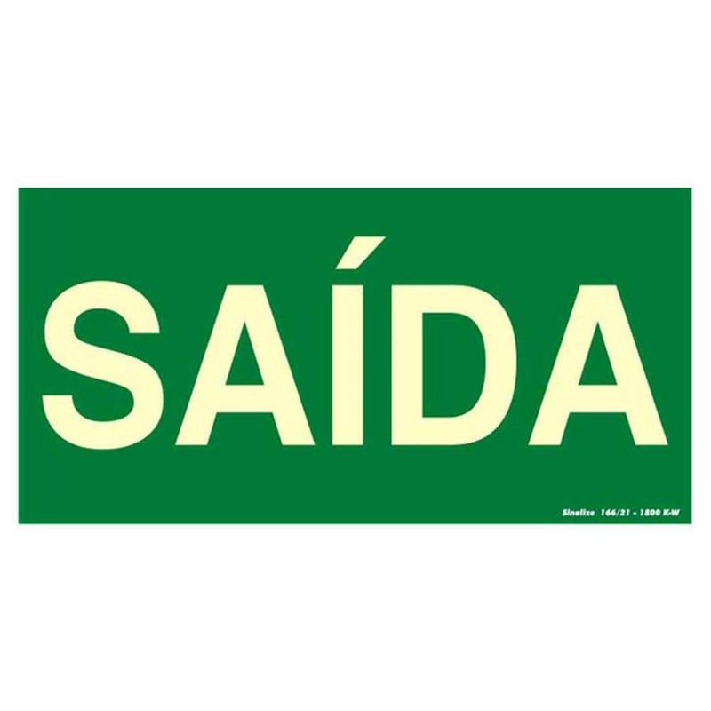 Placa de PVC Fotoluminescente Auto-Adesiva 20x40 Saida - 360 AL - SINALIZE