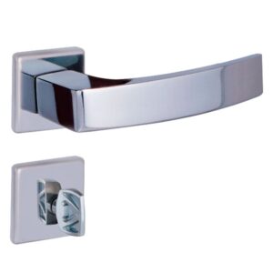 Fechadura Quadratta Curva Cromado para Banheiro - 74272 - ALIANÇA