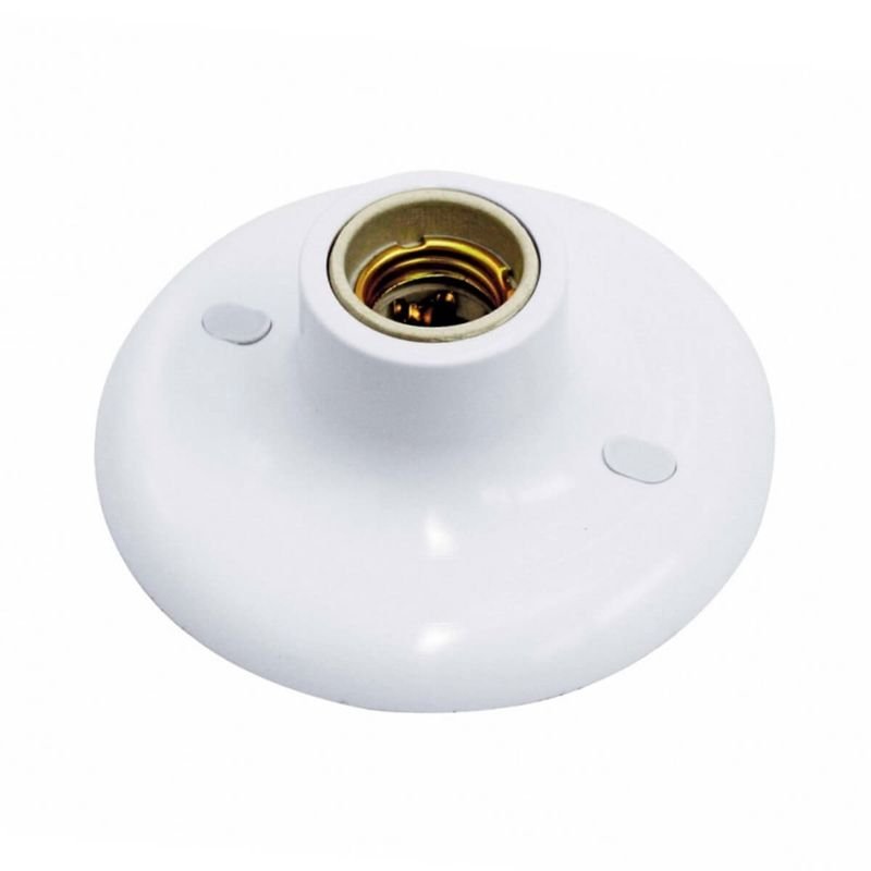 Plafon Branco com Soquete de Porcelana - 02080009-01 - TASCHIBRA