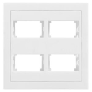 Placa 4x4 para 4 Módulos com Suporte Cinza Fosco - EKC-30000/42 - DICOMPEL