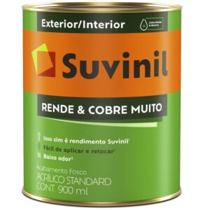 Tinta Acrílica Rende & Cobre Muito Fosco 900ml Branco - 50322194 - SUVINIL