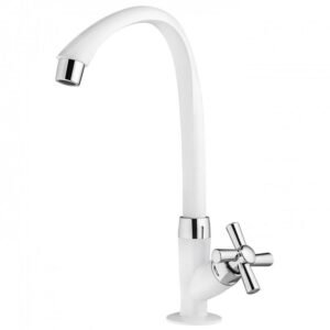 Torneira para Cozinha Mesa Bica Alta Móvel Cross 1/2"" Branca/Cromada - 300000465 - TIGRE