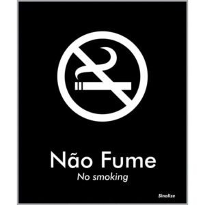 Placa de Poliestireno Store Black 15x18cm Proibido Fumar - BLK01 - SINALIZE