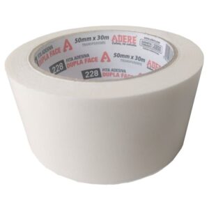 Fita Dupla Face de Polipropileno Transparente 50mm x 30 Metros - 228 - ADERE