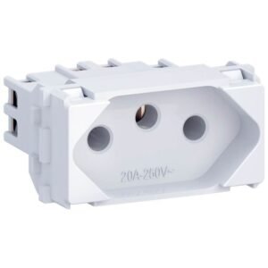 Tomada 2P+T com 20 Ampères 250 Volts Branco - E011100120 - WETZEL
