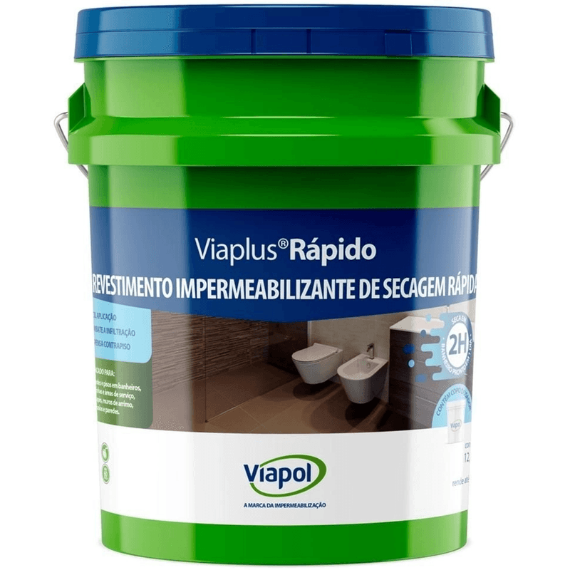 Revestimento Impermeabilizante Semi-flexível Viaplus Secagem Rápida 12,5 Kilos - V0217986 - VIAPOL
