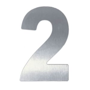 Número 2 em ACM Aço Escovado 125mm - 400-2 - NUMERAL