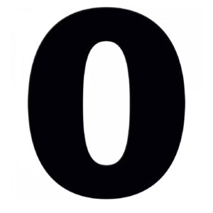 Número 0 em ACM Preto 125mm - 600-0 - NUMERAL