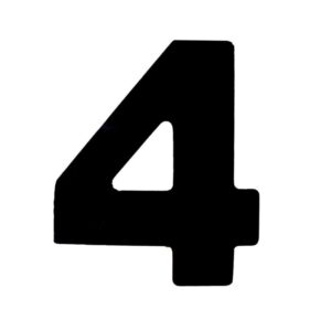 Número 4 em ACM Preto 125mm - 600-4 - NUMERAL