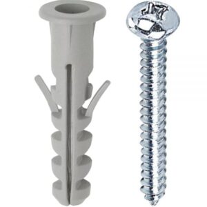 Bucha de Nylon 7mm com Parafuso Auto Atarraxante Cabeça Panela 4,8x38 com 5 Peças - PMB719 - FOX MIX