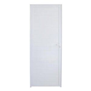 Porta de Alumínio Lambril Branca 210x90cm L-25 Direita - FACCE