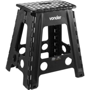 Banqueta Plast Dobrável 450mm Preto - 3540045002 - VONDER