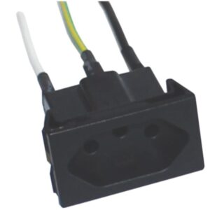 Tomada de Painel com Cabo 20A 250V Preto - S8629 - STECK