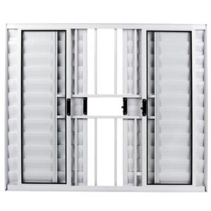 Veneziana de Alumínio Branca 6 Folhas Com Grade 100 x 200 - 588 - FACCE