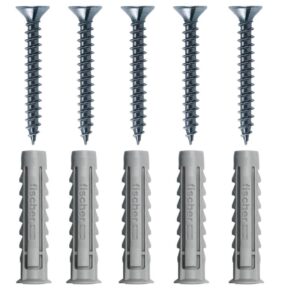 Cartela com Buchas de Nylon SX 8x40mm e Parafusos Cabeça Chata com 5 Peças - 603054 - FISCHER