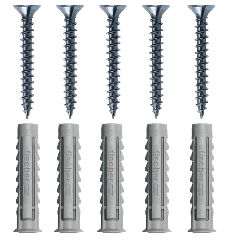 Cartela com Buchas de Nylon SX 8x40mm e Parafusos Cabeça Chata com 5 Peças - 603054 - FISCHER