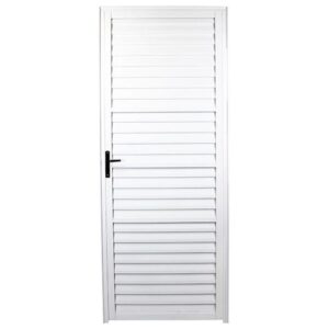 Porta de Alumínio Palheta Branca Direita 210 x 80 L25 - 441 - FACCE