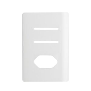 Placa 4x2 para 2 Interruptores Horizontais e 1 Tomada + Suporte Branco da Linha Novara - 1100/79 - DICOMPEL