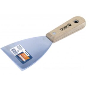 Espátula de Aço Inox com Cabo de Madeira 4"" - 62153016 - PINCÉIS TIGRE