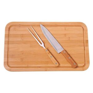 Conjunto para Churrasco Bamboo Tábua Retangular 30x50cm - 3359 - MOR