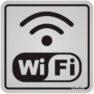 Placa de Alumínio Auto-Adesiva 12x12cm Wi-Fi - 900 AK - SINALIZE