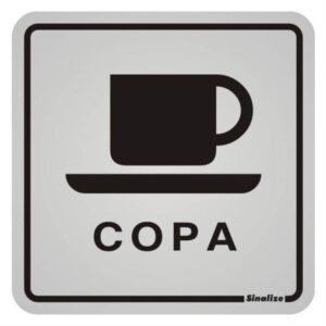 Placa de Alumínio Auto-Adesiva 12x12cm Copa - 900 AO - SINALIZE