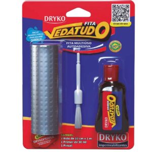 Fita Vedatudo de Alumínio 1 Metro com Pincel e Primer - BLISTER-ALUM - DRYKO
