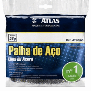 Palha de Aço Média Numero 1 - AT90/60 - PINCEIS ATLAS
