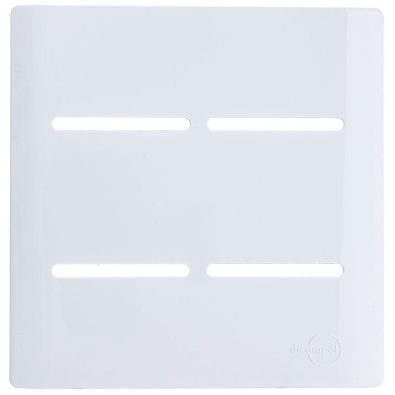 Placa 4x4 para 4 Interruptores + Suporte Branco da Linha Novara - 1100-56 - DICOMPEL