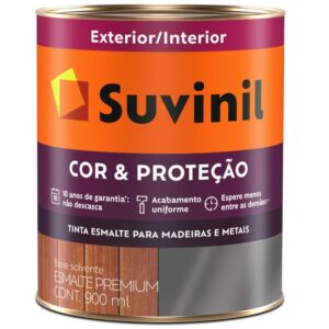 Tinta Esmalte Sintético Cor e Proteção Brilhante para Madeira e Metal 900ml Branco - 53375914 - SUVINIL