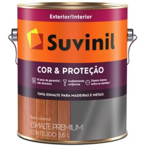 Tinta Esmalte Sintético Cor e Proteção Brilhante para Madeira e Metal 3,6 Litros Amarelo Ouro - 53376709 - SUVINIL
