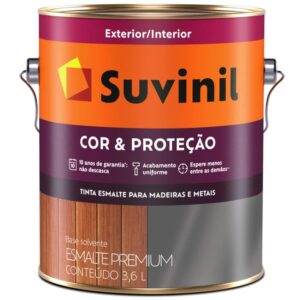Tinta Esmalte Sintético Cor e Proteção Brilhante Para Madeira e Metal 3,6 Litros Platina - 53378670 - SUVINIL