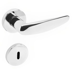 Conjunto de Fechadura 515P em Zamac Interna ST2-55 Roseta 327 de Inox Cromado - 28304008-5 - LA Fonte