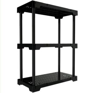Estante Plástica Poly com 3 Prateleiras Preto 70x35x86cm - 10111138000 - I'M IN HOME