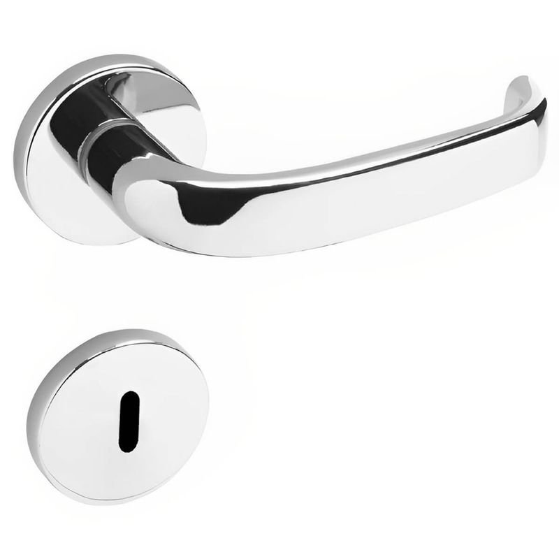 Conjunto de Fechadura 6236 em Zamac Interna ST2 55 Roseta 323 de Inox Cromado - 21206008-7 - LA Fonte