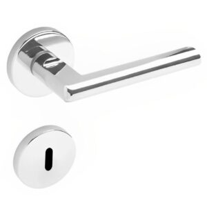 Conjunto de Fechadura 521 em Zamac Interna ST1 40 Roseta 323 de Inox Cromado - 18041008-9 - LA Fonte