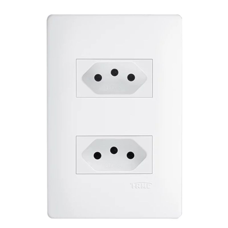 2 Tomadas 20A 250 Volts com Placa Habitat - 2310 - FAME