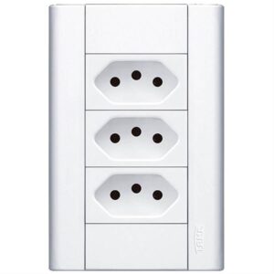 3 Tomadas Modulare 2P+T 10A 250 Volts - 3124 - FAME