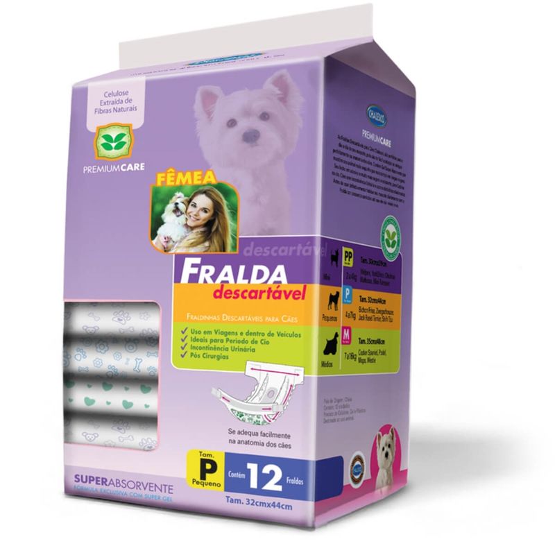 Fraldas para Pets Descartavéis no Tamanho P com 12 Unidades - 70569 - AMERICAN PETS