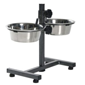 Comedouro Duplo Ajustável 1,9 Litros - 99673 - AMERICAN PETS