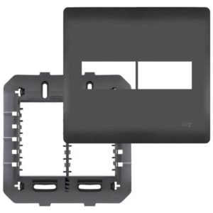 Placa 4x4 com Suporte e 2 Módulos Habitat Black - 4078 - FAME